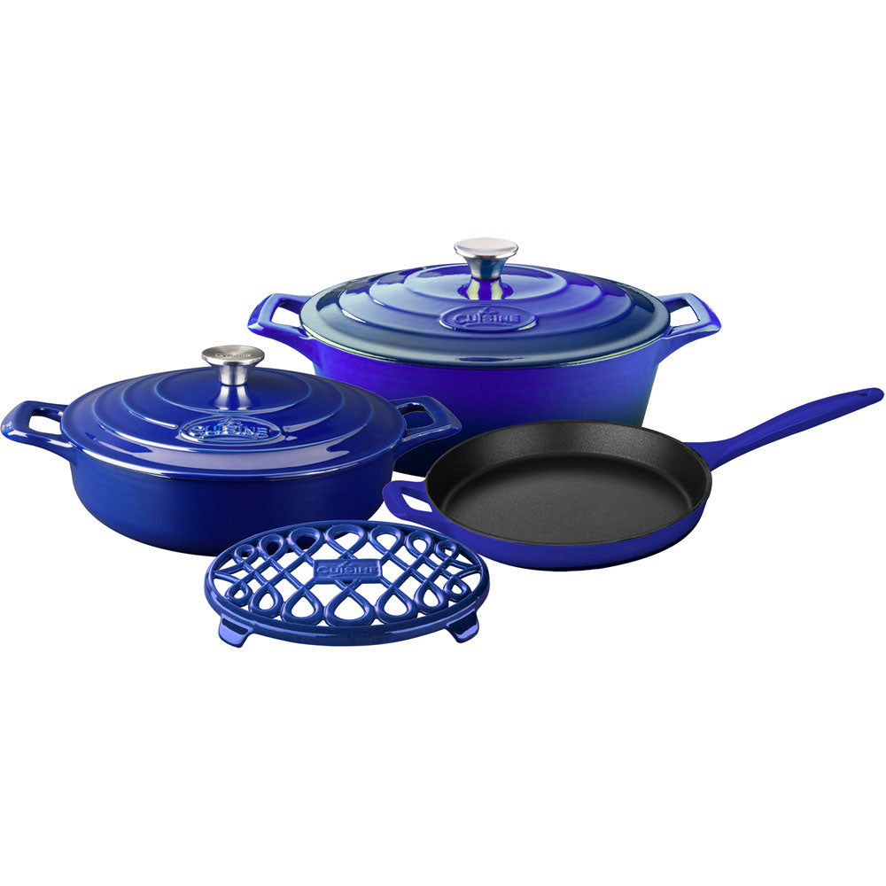 La Cuisine LC 2979MB 6 pc set, Pro Range 3.75QT w/lid, 6.75QT Oval w/lid, 10" Fry , 7" Trivet