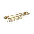 20" Bottle Basket With Soap Tray Unlacquered Brass