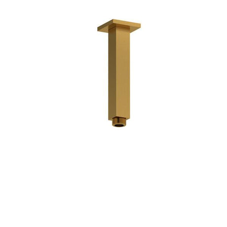 7" Ceiling Mount Shower Arm With Square Escutcheon Brushed Gold