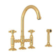 San Julio® Bridge Kitchen Faucet With Side Spray Italian Brass