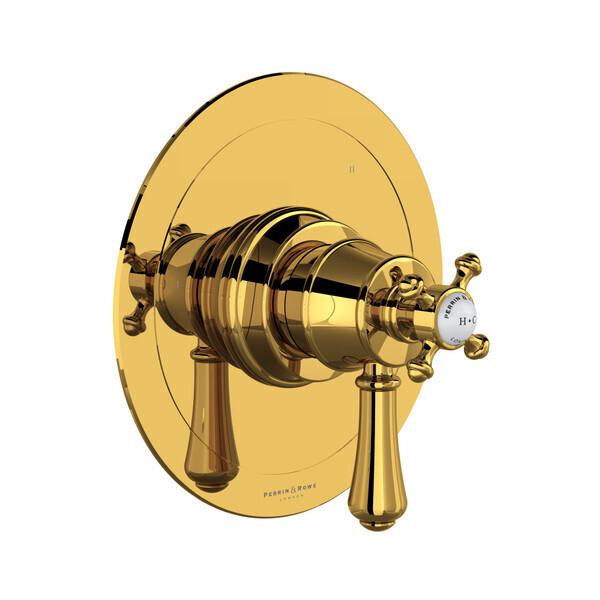 Georgian Era™ 1/2" Therm & Pressure Balance Trim with 3 Functions (No Share) Unlacquered Brass