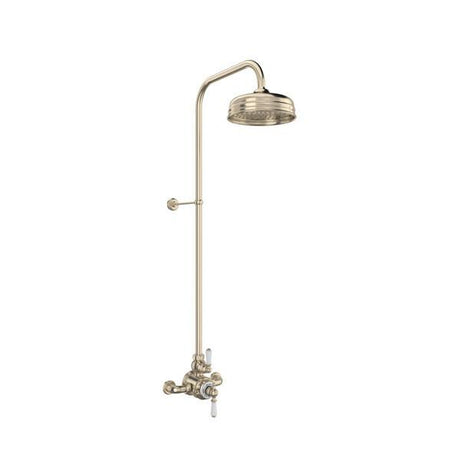 Edwardian™ 3/4" Exposed Wall Mount Thermostatic Shower System Satin Nickel
