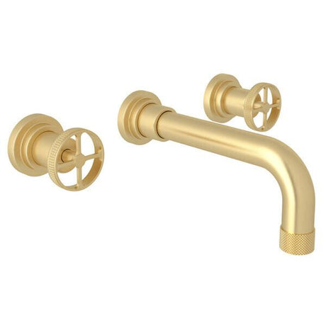 Campo™ Wall Mount Lavatory Faucet Satin Unlacquered Brass