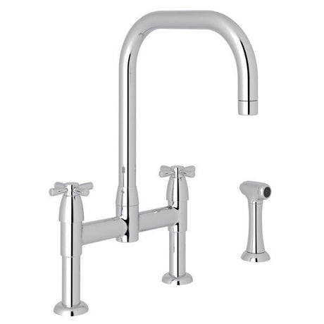 Holborn™ Bridge Kitchen Faucet With U-Spout and Side Spray Polished Chrome