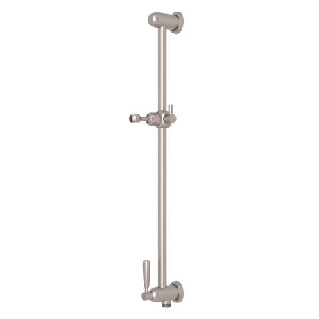 24" Slide Bar With Integrated Volume Control And Outlet Satin Nickel