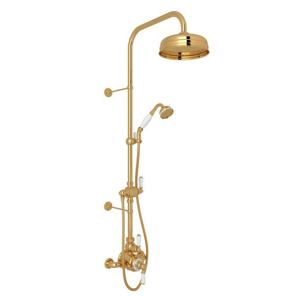Edwardian™ 3/4" Exposed Wall Mount Thermostatic Shower System English Gold