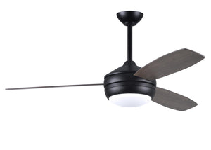 T-24 efficient 4-speed ceiling fan in Matte Black finish with reversible 52