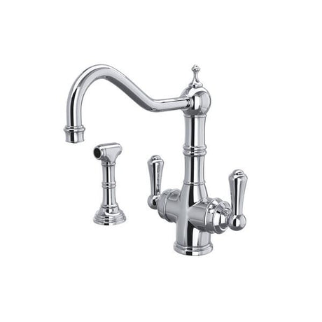 Edwardian™ Two Handle Filter Kitchen Faucet With Side Spray Polished Chrome