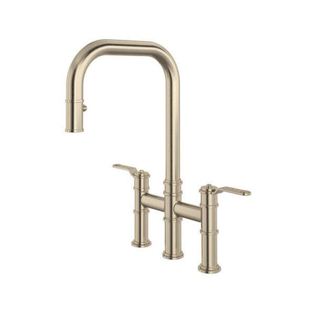 Armstrong™ Pull-Down Bridge Kitchen Faucet With U-Spout Satin Nickel