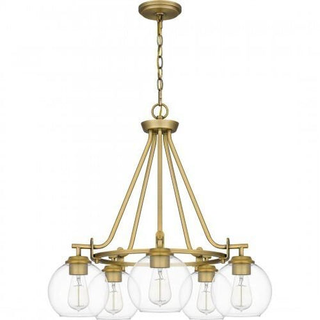 Quoizel Celadon Chandelier In Aged Brass