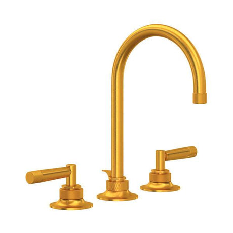 Graceline® Widespread Lavatory Faucet With C-Spout Satin Gold