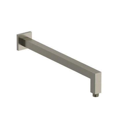 16" Reach Wall Mount Shower Arm With Square Escutcheon Brushed Nickel