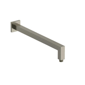 16" Reach Wall Mount Shower Arm With Square Escutcheon Brushed Nickel