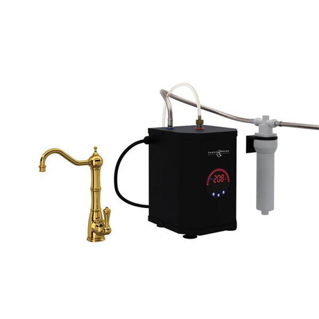 Edwardian™ Hot Water Dispenser, Tank And Filter Kit Unlacquered Brass