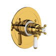 Edwardian™ 1/2" Therm & Pressure Balance Trim with 2 Functions (No Share) Unlacquered Brass