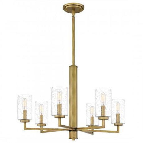 Quoizel Sunburst Chandelier In Weathered Brass