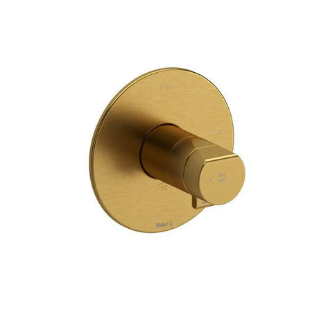 Parabola™ 1/2" Therm & Pressure Balance Trim with 3 Functions (Shared) Brushed Gold