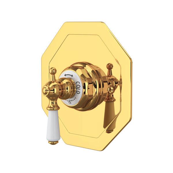 Edwardian™ 3/4" Octagonal Thermostatic Trim Without Volume Control English Gold