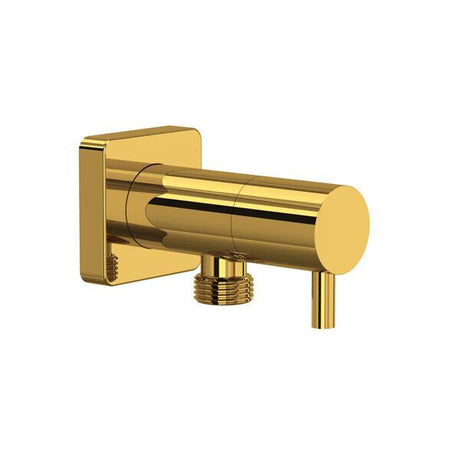 Handshower Outlet With Integrated Volume Control Unlacquered Brass