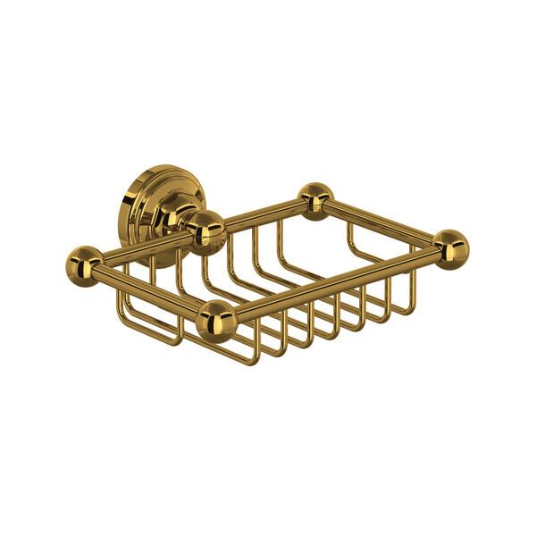 Wall Mounted Soap Basket Unlacquered Brass