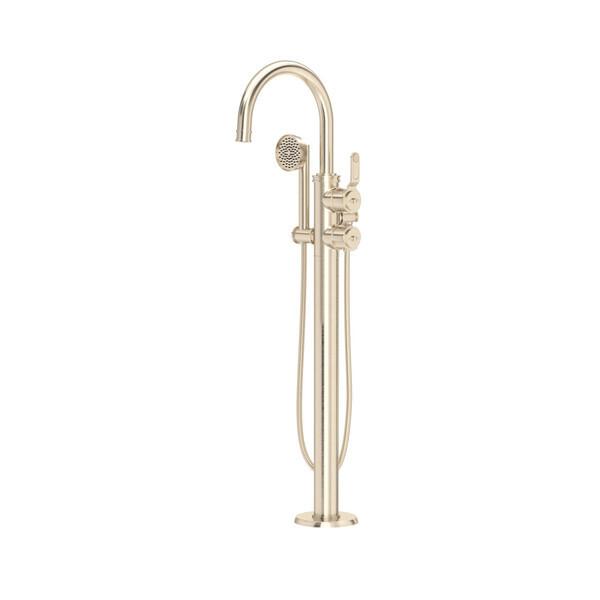 Armstrong™ Single Hole Floor Mount Tub Filler Trim With C-Spout Satin Nickel