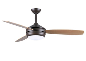 T-24 efficient 4-speed ceiling fan in Textured Bronze finish with reversible 52