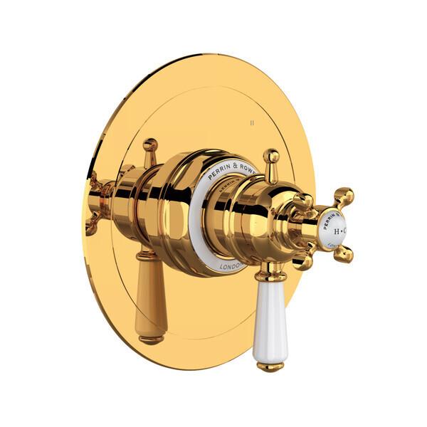 Edwardian™ 1/2" Therm & Pressure Balance Trim with 3 Functions (No Share) English Gold