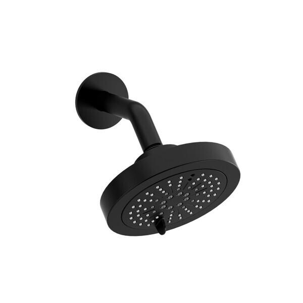 6" 6-Function Showerhead With Arm Black