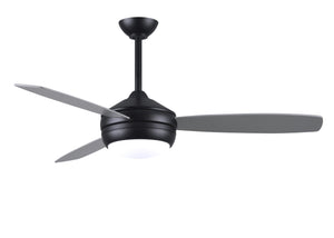 T-24 efficient 4-speed ceiling fan in Matte Black finish with reversible 52