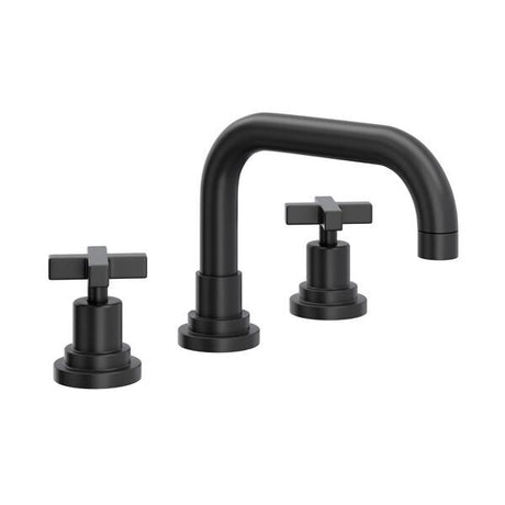 Lombardia® Widespread Lavatory Faucet With U-Spout Matte Black