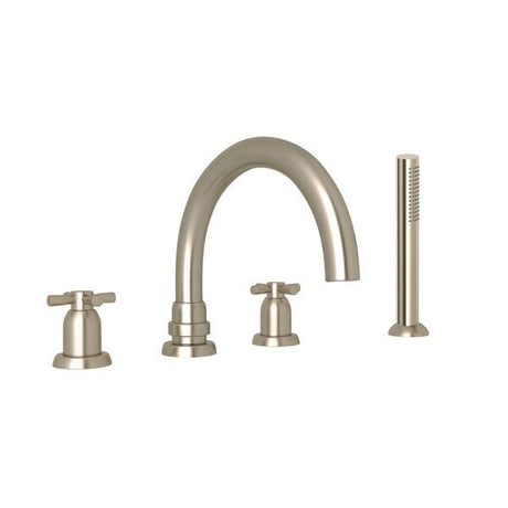 Holborn™ 4-Hole Deck Mount Tub Filler With C-Spout Satin Nickel