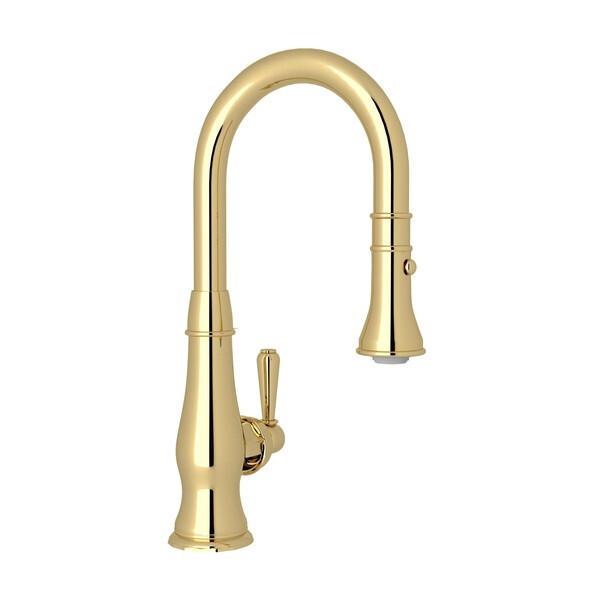 Patrizia™ Pull-Down Bar/Food Prep Kitchen Faucet Unlacquered Brass