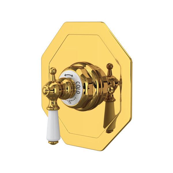 Edwardian™ 3/4" Octagonal Thermostatic Trim Without Volume Control Unlacquered Brass