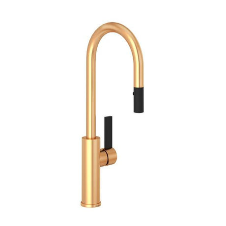 Tuario™ Pull-Down Bar/Food Prep Kitchen Faucet With C-Spout Satin Gold
