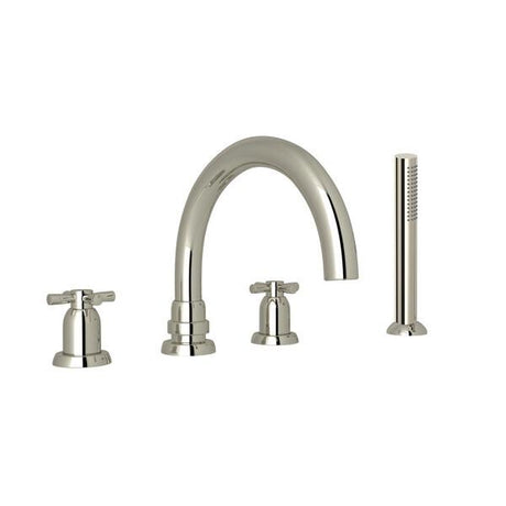 Holborn™ 4-Hole Deck Mount Tub Filler With C-Spout Polished Nickel
