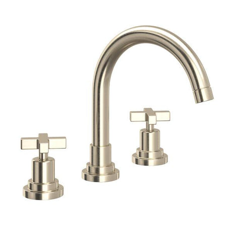 Lombardia® Widespread Lavatory Faucet With C-Spout Satin Nickel