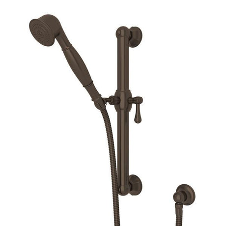 Handshower Set With 24" Grab Bar and Single Function Handshower Tuscan Brass