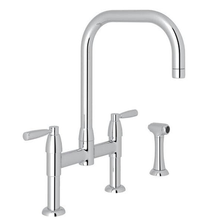Holborn™ Bridge Kitchen Faucet With U-Spout and Side Spray Polished Chrome