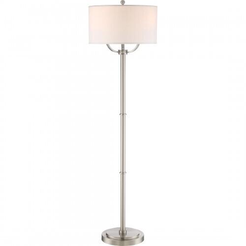 Quoizel Vivid Collection Broadway Brushed Nickel Floor Lamp