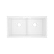 Shaker™ 33" Double Bowl Undermount Fireclay Kitchen Sink White (WH)