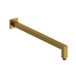 21" Reach Wall Mount Shower Arm With Square Escutcheon Brushed Gold
