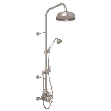 Edwardian™ 3/4" Exposed Wall Mount Thermostatic Shower System Satin Nickel