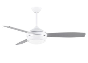 T-24 efficient 4-speed ceiling fan in Matte White finish with reversible 52