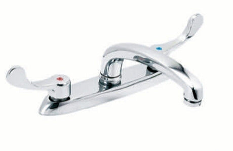 Chrome Commercial Two Handle Kitchen Faucets W/out Spray & W/ Wrist ...