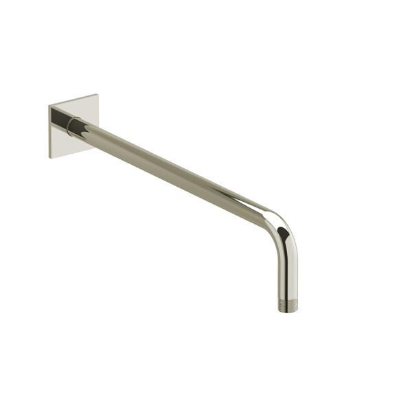 16" Reach Wall Mount Shower Arm With Square Escutcheon Polished Nickel