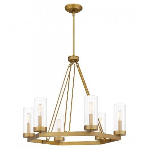 Quoizel Valens Chandelier In Aged Brass