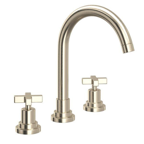 Lombardia® Widespread Lavatory Faucet With C-Spout Satin Nickel