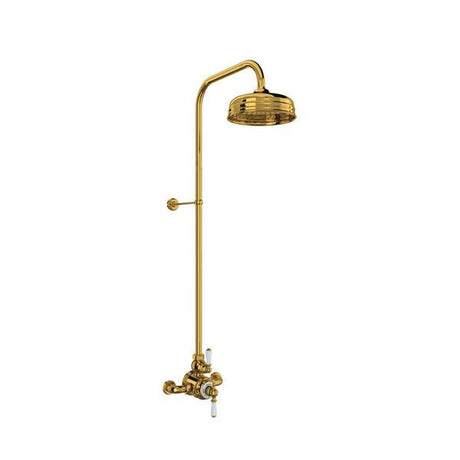 Edwardian™ 3/4" Exposed Wall Mount Thermostatic Shower System Unlacquered Brass