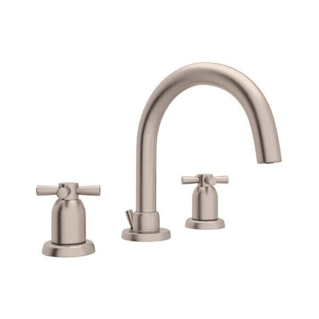 Holborn™ Widespread Lavatory Faucet With C-Spout Satin Nickel