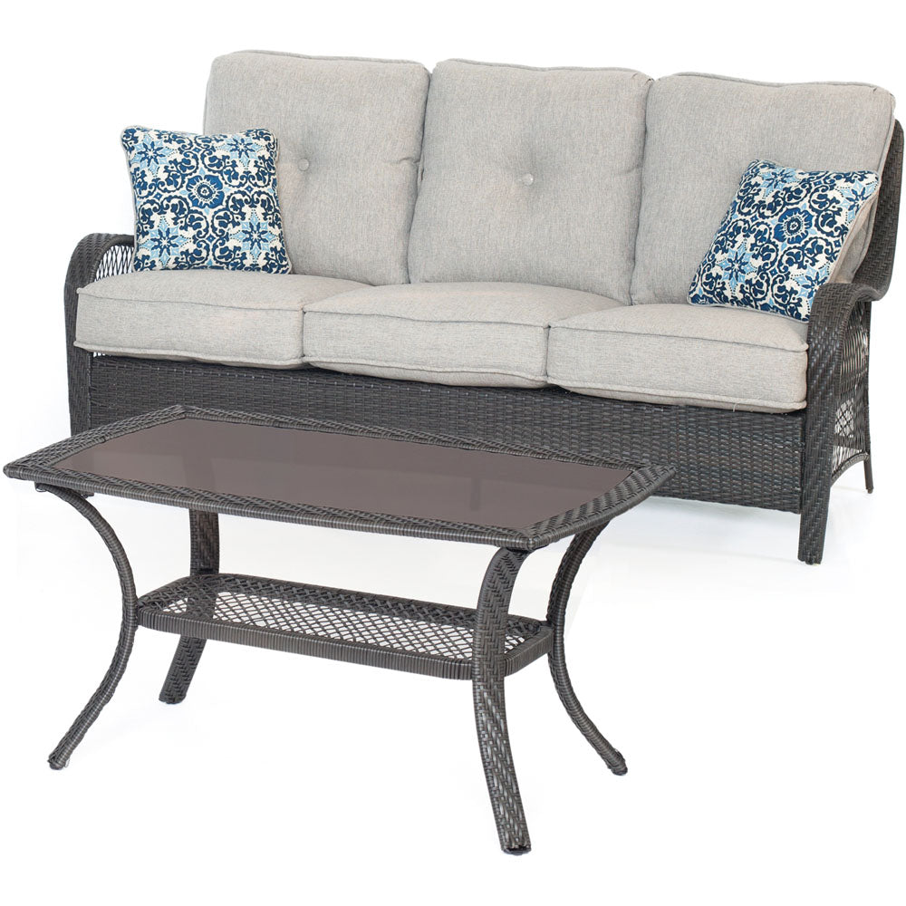 Hanover ORLEANS2PC-G-SLV Orleans2pc Seating Set: Sofa and Coffee Table
